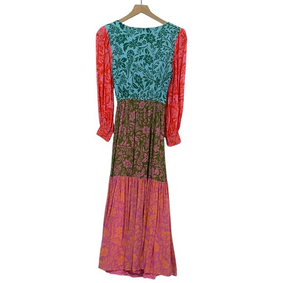 Farm Rio for Anthropologie Cut Out Maxi Dress - Pink Combo - Small - Picture 7 of 14